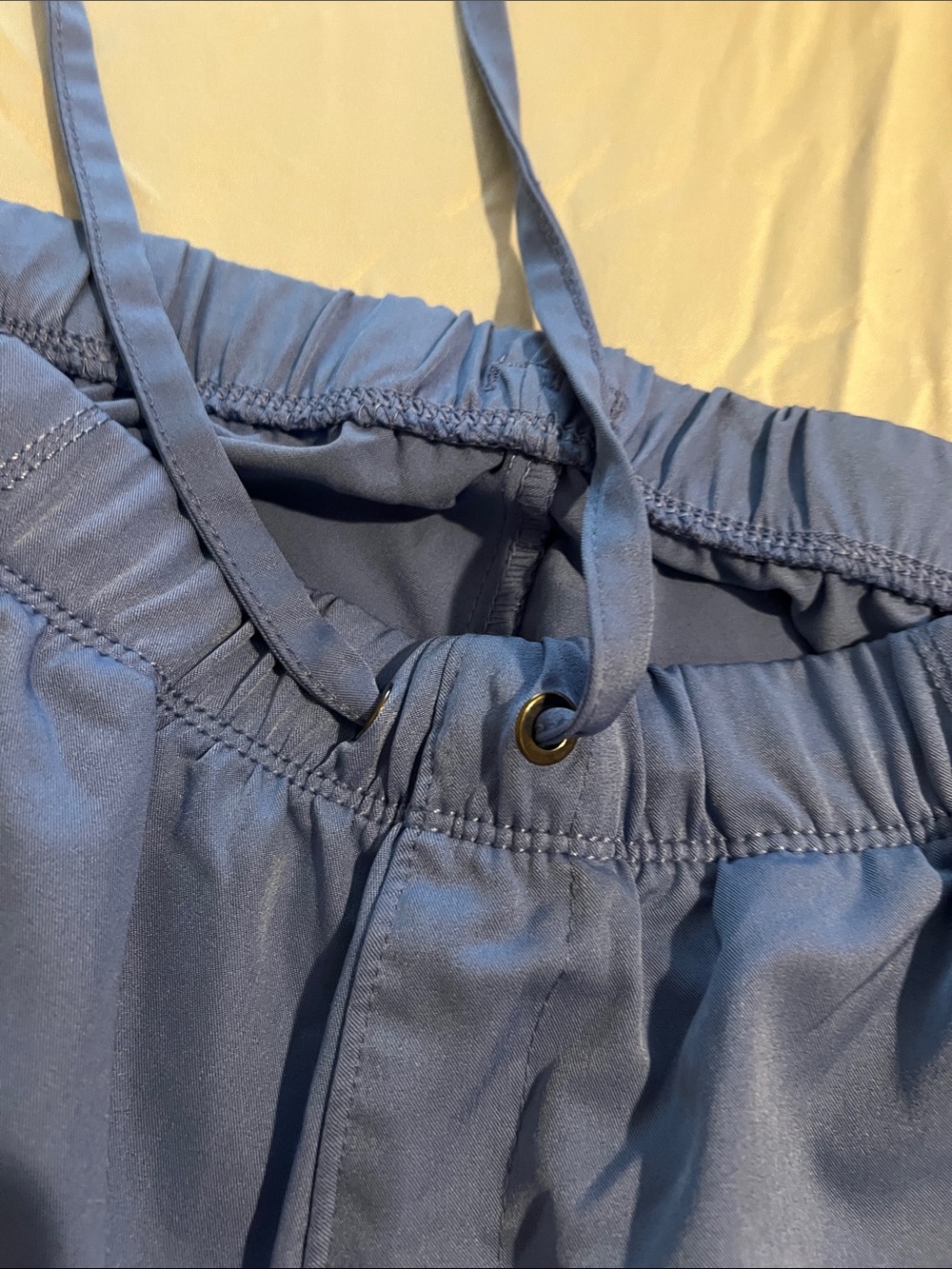 Light Blue Utility Drawstring Scrub Pants - Picture 4 of 9